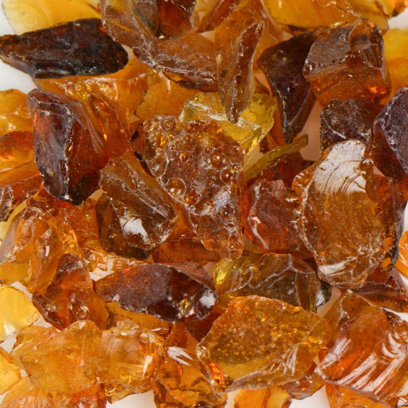 Homeford Flat Glass Marble Gems, 15-ounce, 80-Count - Amber