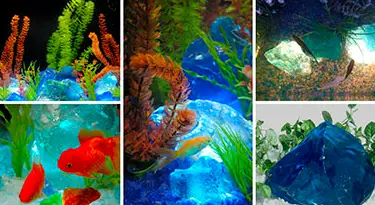 Aquarium Glass Gravel, Pebbles and Rocks are Colorful, Translucent